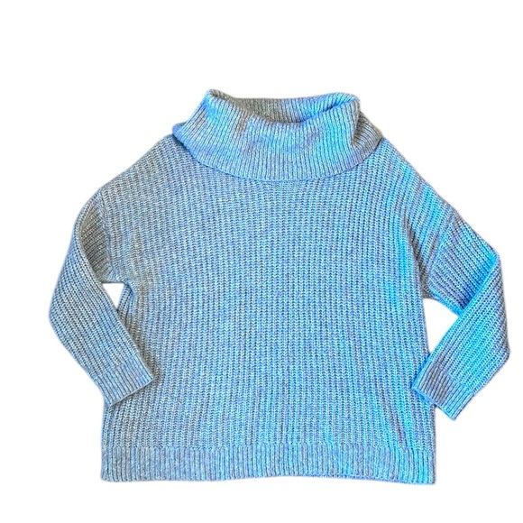 a.n.a Gray with Gold & Color Strands Turtleneck Knit Sweater Women’s Small - Picture 1 of 14
